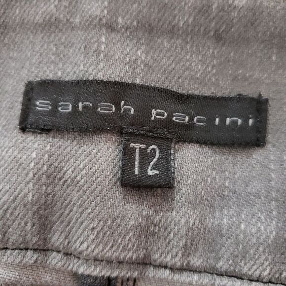Sarah Pacini Medium Size 8/10 Gray Distressed Mini Skirt - Picture 5 of 10